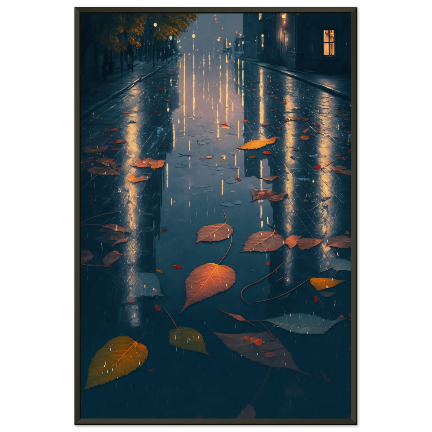Autumn Leaves Matte Paper Metal Framed Poster