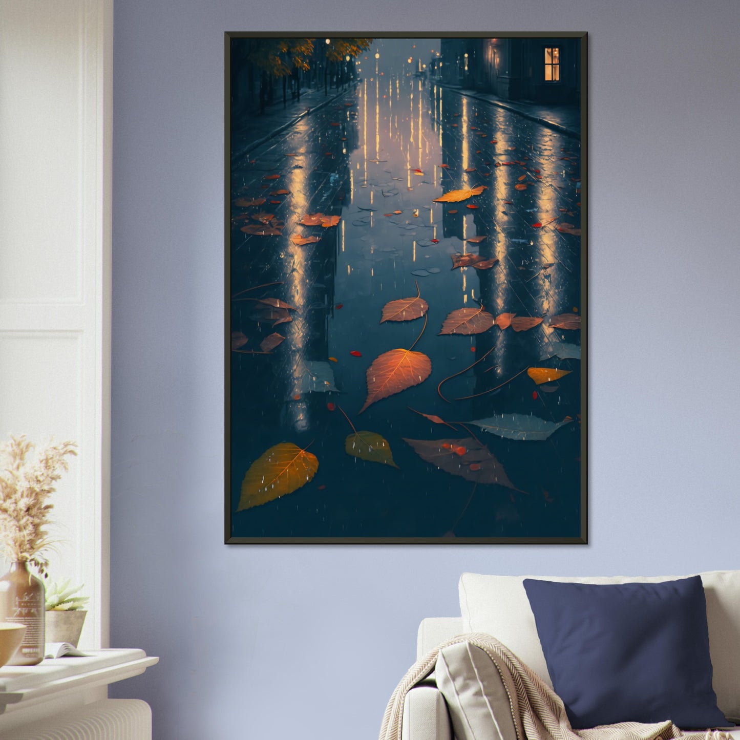 Autumn Leaves Matte Paper Metal Framed Poster