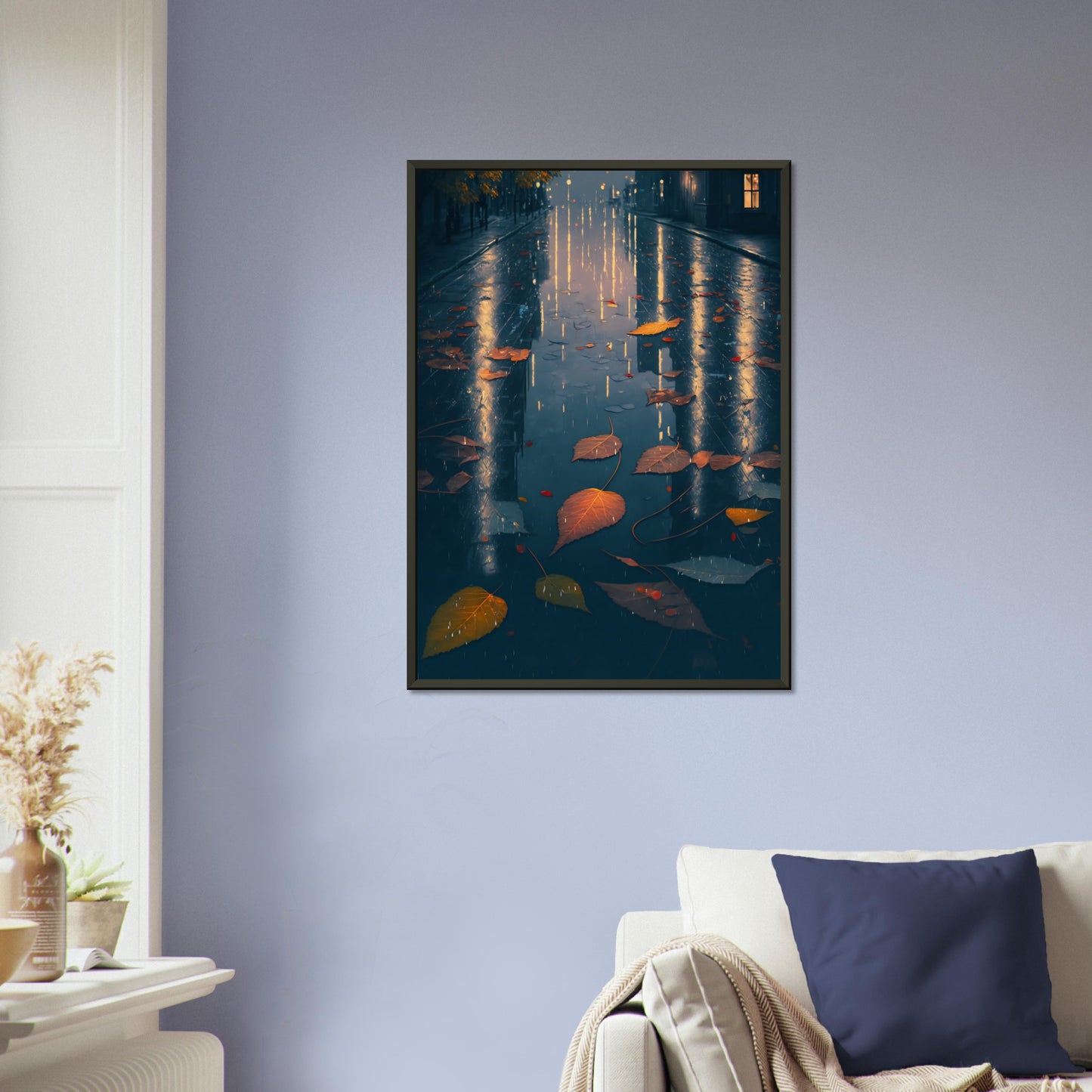 Autumn Leaves Matte Paper Metal Framed Poster