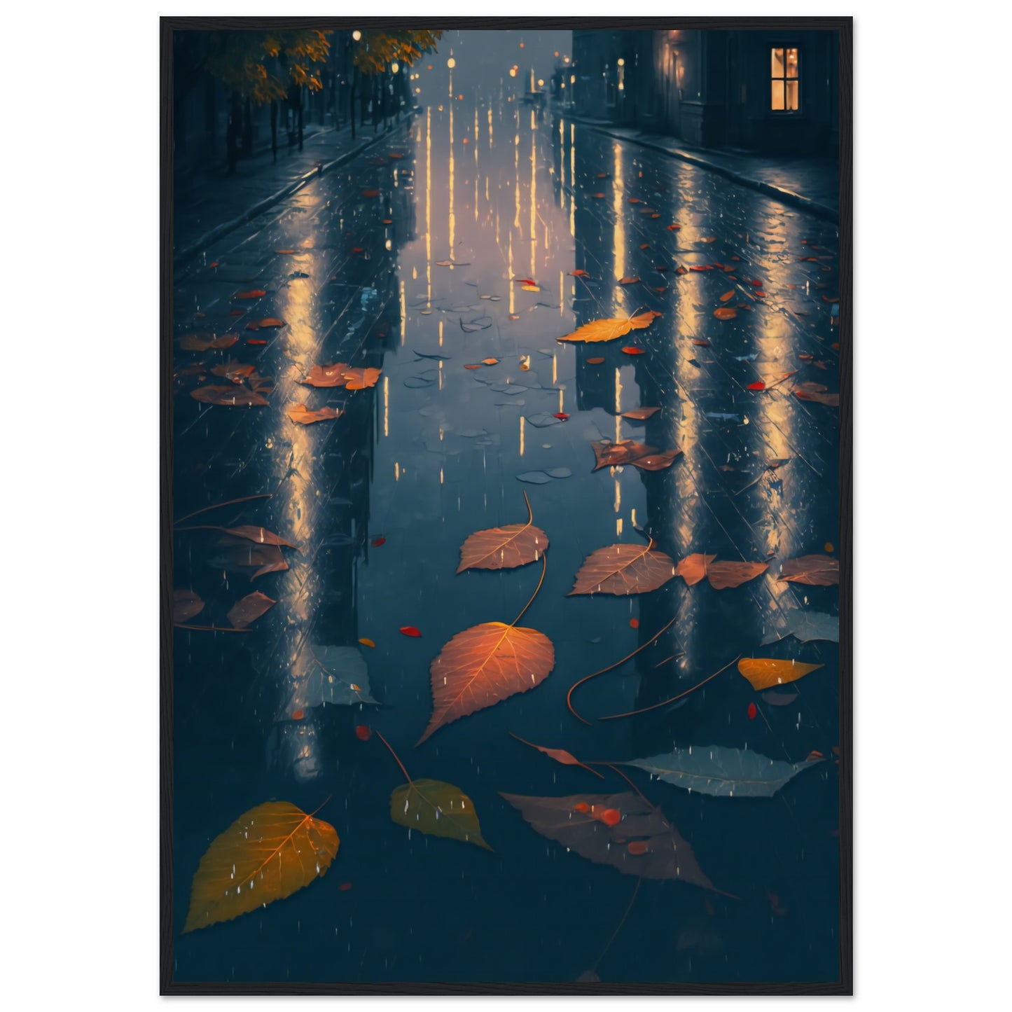 Autumn Leaves Matte Paper Wooden Framed Poster