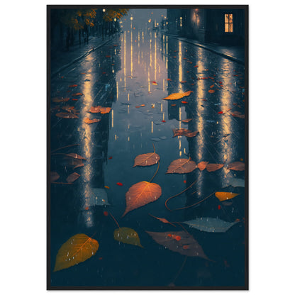 Autumn Leaves Matte Paper Wooden Framed Poster